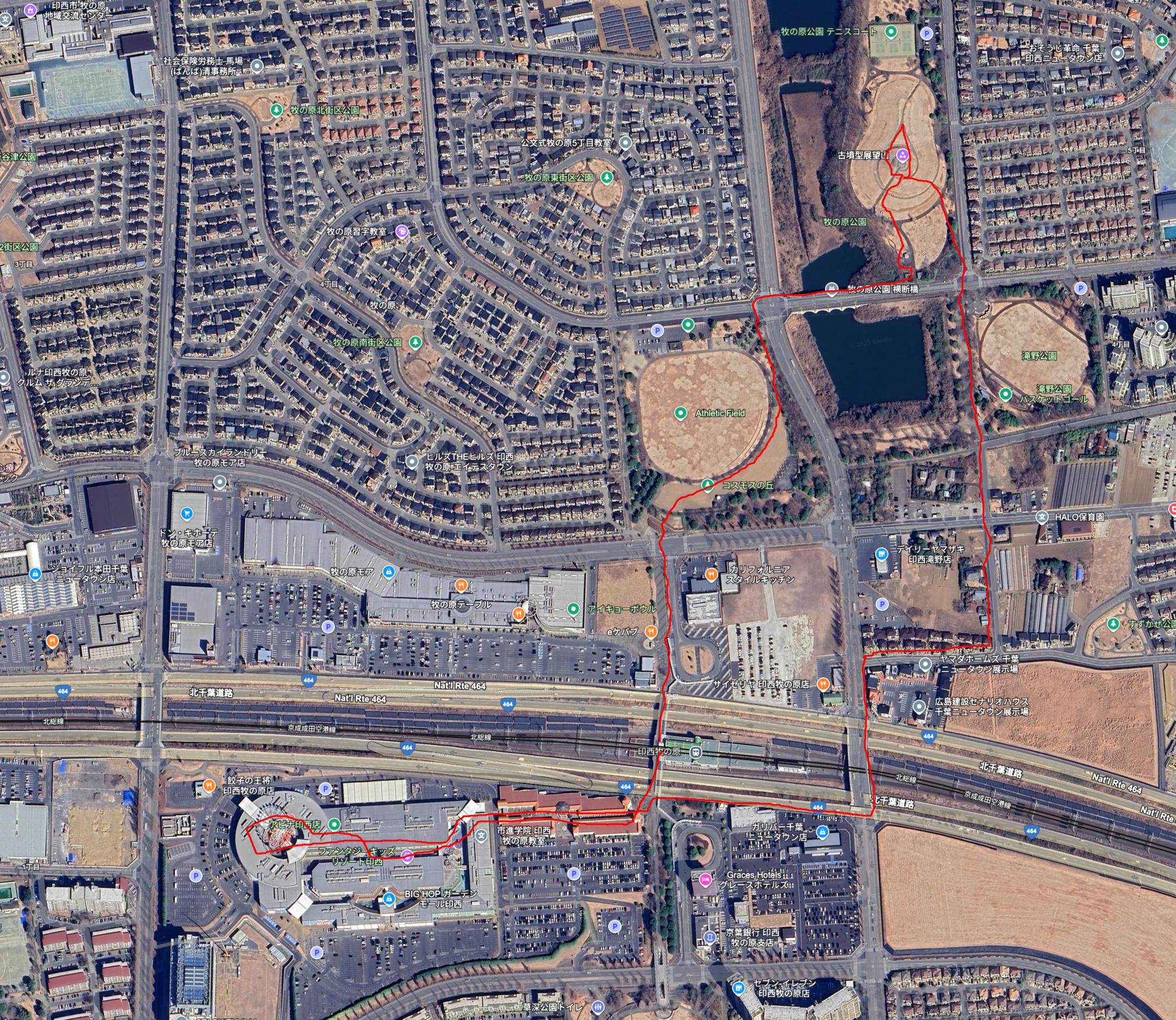 印西牧の原駅的行走路线